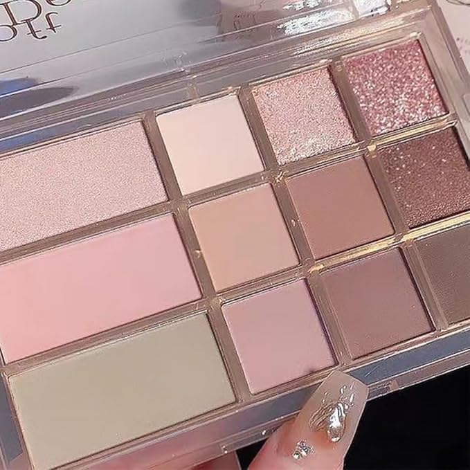 12 Girds Colorful Matte Shimmer Eyeshadow Palette for Eye Makeup,High Pigmented Eye Shadow Primers Powder Palet de sombras de ojos 12-C-Velvo Beauty