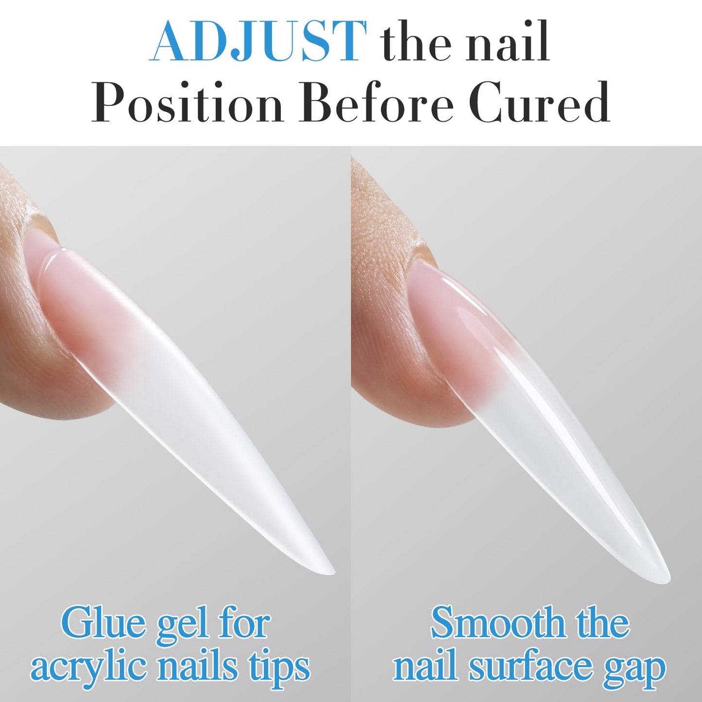 Double Rhythm 2PCS 0.5Oz Nail Glue Gel for False Acrylic Nail Tips and Press on Nails Gel Glue Nail Lamp Needed-Velvo Beauty