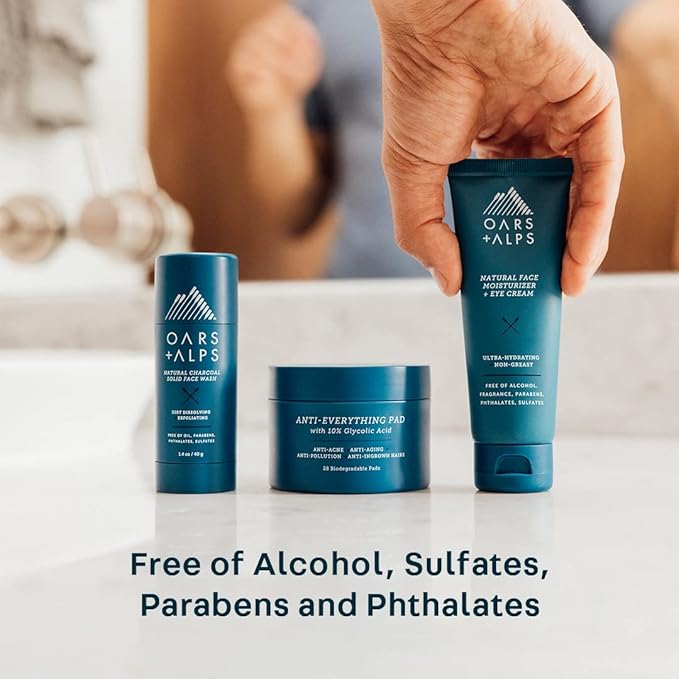 Oars + Alps Face Moisturizer and Eye Cream, Dermatologist Tested Skin Care Infused with Aloe Leaf Juice and Vitamin E, TSA Friendly, 2.5 Fl Oz, 2 Pack-Velvo Beauty