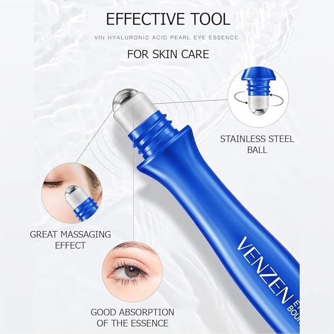 VENZEN Advanced Elastic Delicate Pearl Eye Essence Eyes Blooming Moving Smooth Moisturizing Massaging Tool-Velvo Beauty