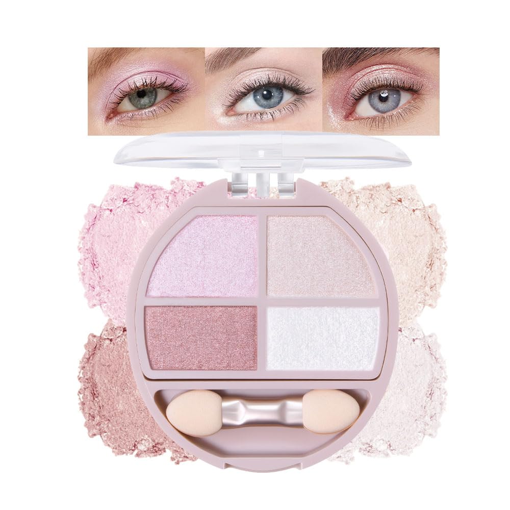 Eyeshadow Makeup Palette with Brush,Nude Pink Natural Neutral Powde Eye Shadow Palette for Older Women,Long Lasting Naturing-Looking,Lightweight,Waterproof,Eye Makeup Kit Travel Size,Vegan-Velvo Beauty