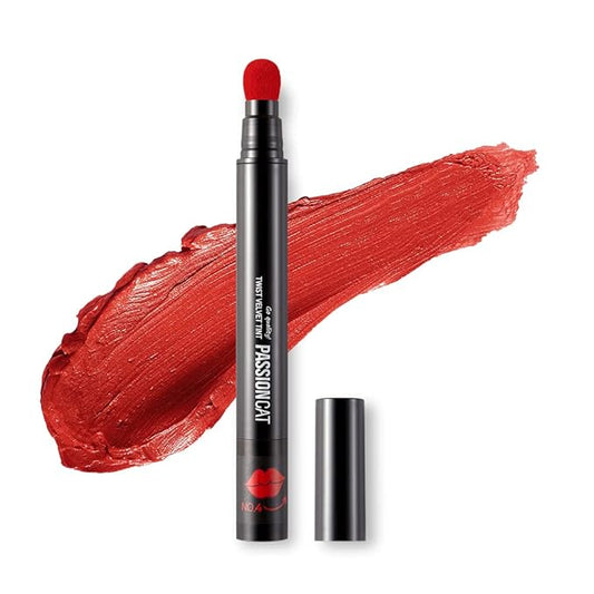 PASSIONCAT Long Lasting Lip Stain for Lips and Cheek Tint | High Pigment Color | lightweight Matte Finish | Weightless | Full Coverage | Twist Velvet Tint #4 (No.4)-Velvo Beauty