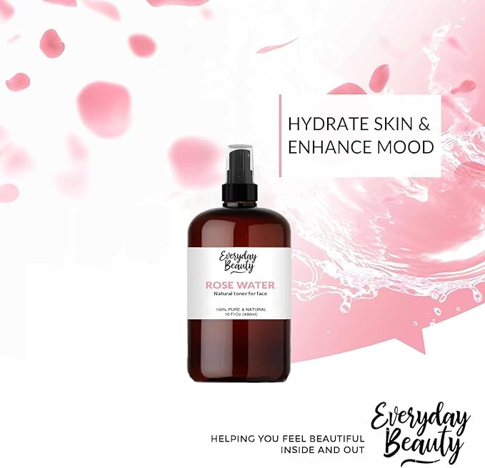 Rose Water Facial Toner - 16oz Bulk Alcohol-Free Vegan All Natural Refreshing for Face and Hair - Uplifts, Calming & Soothing for All Skin Types-Velvo Beauty