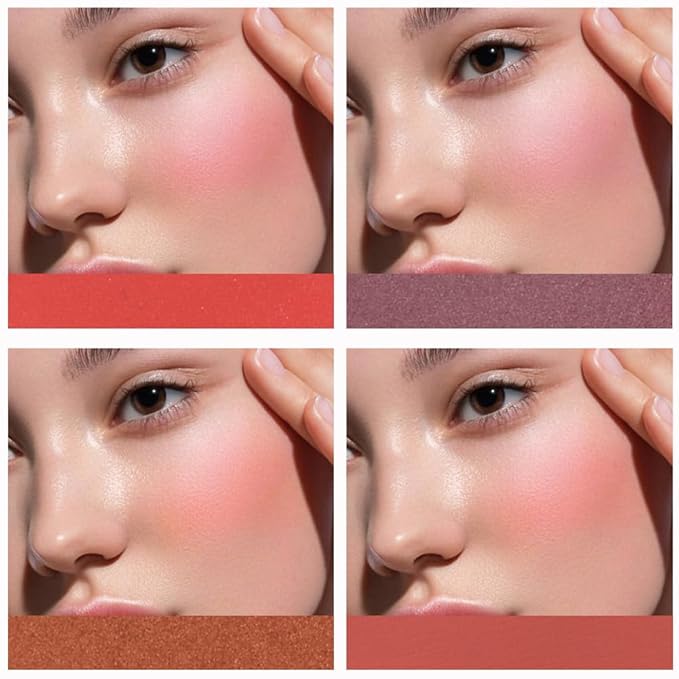 Blush Palette, Bronzer Matte Blush and Highlighter Palette, Cheek Blush Makeup, Bright Pink Blush Powder, Rose Magenta Peach Red, Talc Free-Velvo Beauty