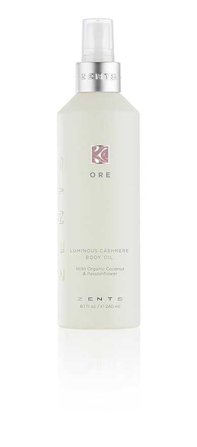 Zents Luminous Cashmere Body Oil (Ore Fragrance) | Moisturizing Body Oil with Vitamin E & Organic Coconut Oil | Softens & Smooths Skin | 8 fl oz-Velvo Beauty