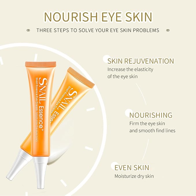 Snail Eye Cream for Dark Circles and Puffy Eyes Eye Bags Remover, Eye Cream Anti Aging, Under Eye Cream, Reduce Lines Wrinkles Puffiness and Dark Circles for All Skin Types-Velvo Beauty