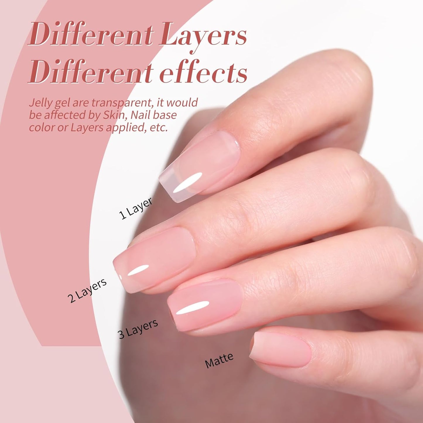 Born Pretty Jelly Gel Nail Polish, Sheer Gel Nail Polish, Milky Pink Nude Crystal Transparent Gel Polish Gel Manicure DIY Salon Nail Art Gifts Women Girls 7ML 6PCS-Velvo Beauty