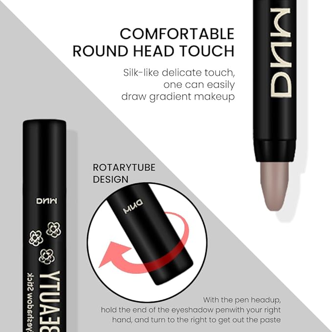 evpct Ginger Matte Cream Eye Shadow Brightener Sticks Set for Eyes, Ginger Matte Pencil Eye shadow Applicator Stick Pen Palette Makeup Waterproof sombras en crema para ojos 29#-Velvo Beauty