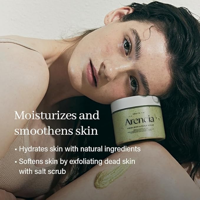 Fresh Cloud Sea Salt Body & Scalp Scrub (Black) - Exfoliant, Bump Eraser For Silky Smooth Skin, Korean Skin Care-Velvo Beauty