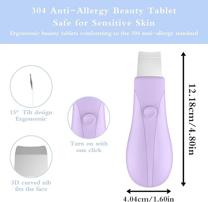 Skin Scrubber Face Spatula Skin Spatula Pore Cleaner Blackhead Remover Tools for Facial Deep Cleansing Skin Care Tool for Men and Women (Purple)-Velvo Beauty