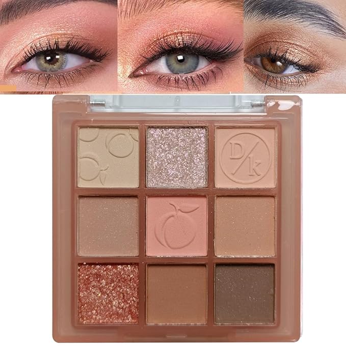 Eyeshadow Palette Makeup- 9 Colors Rose Gold Dark Brown Colorful Eyeshadow Palette Matte Shimmer Korean Natural Eye Shadow palettes Highly Pigmented Naturing-Looking Long Lasting (14#)-Velvo Beauty