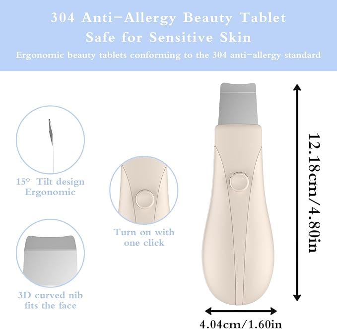 Skin Scrubber Face Spatula Skin Spatula Pore Cleaner Blackhead Remover Tools for Facial Deep Cleansing Skin Care Tool for Men and Women (Beige)-Velvo Beauty