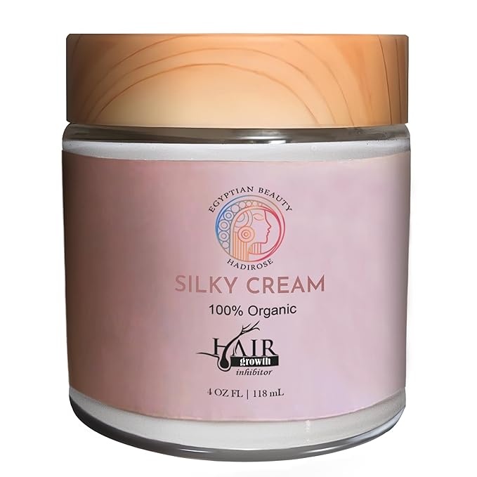 Silky Cream by Hadirose | Pure Red Saad Oil (Egyptian Cyperus Rotundus) | Organic Hair Removal Maintenance Cream | Prevent Ingrown Hair | Scented (Rose, Jasmine & Lavender) | Made in the USA.-Velvo Beauty