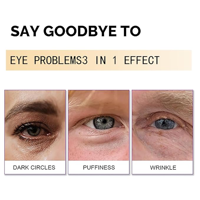 Snail Peptide Advanced Under Eye Cream for Dark Circles, with 360° Massage Ball Reduces Wrinkles &Fine Lines, Eye Essence Roll-On, Firms, Moisturizes, and Tightens Puffy Eyes for Men&Women-Velvo Beauty