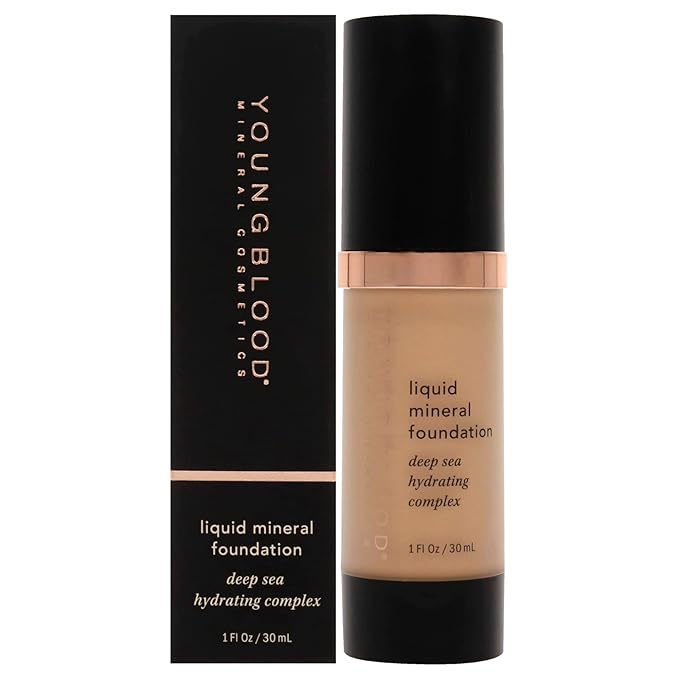 Youngblood Liquid Mineral Foundation, Sun Kissed | Lightweight, Dewy Full Coverage Makeup for Dry Skin | Poreless, Flawless Tinted Glow | Vegan, Cruelty Free, Gluten-Free-Velvo Beauty