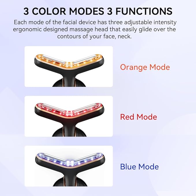 Neck Face Massager, Multifunctional Facial Massager, Face Sculpting Tool for Skin Care with Vibration, Thermal (Black Gold)-Velvo Beauty