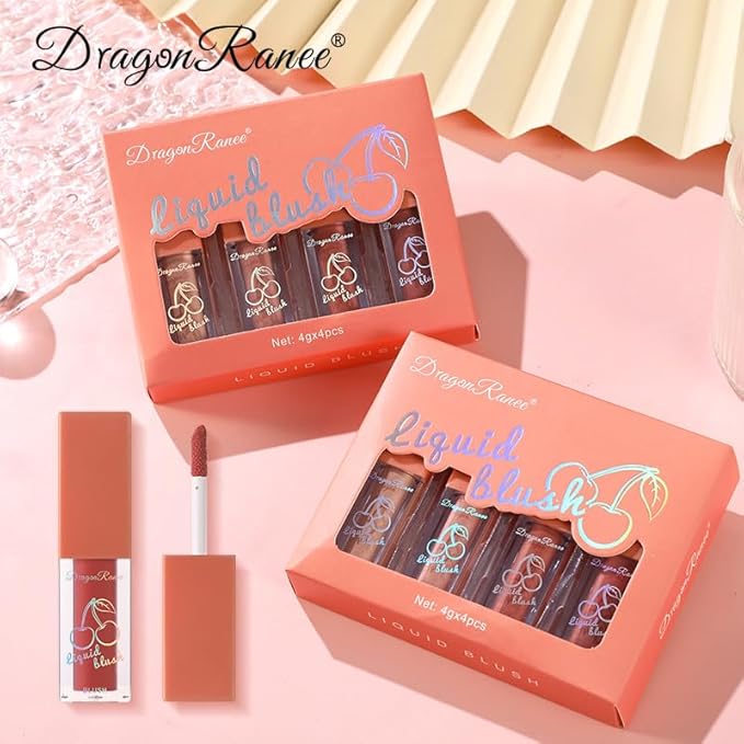 Liquid Blush 4Pcs Set Makeup for Cheeks Matte Finish Soft Cream, Flushed Cheeks, Vegan & Cruelty-free,Long-Wearing, Smudge Proof, Natural-Looking-Velvo Beauty