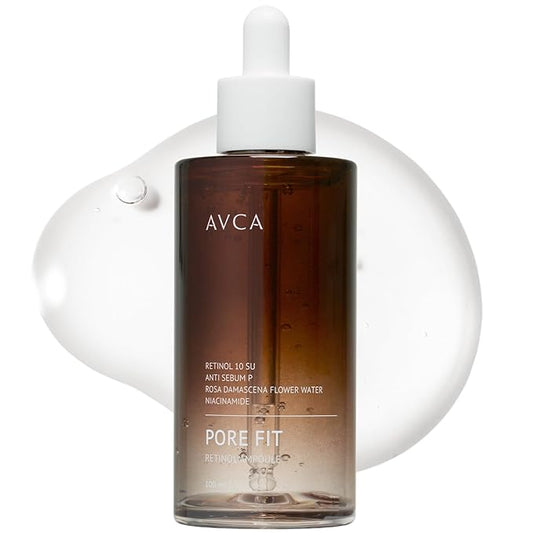 AVCA Pore Fit Retinol Ampoule for Large Pores, Fine Lines, Anti Aging & Wrinkle Care 100ml/3.38fl. oz.-Velvo Beauty