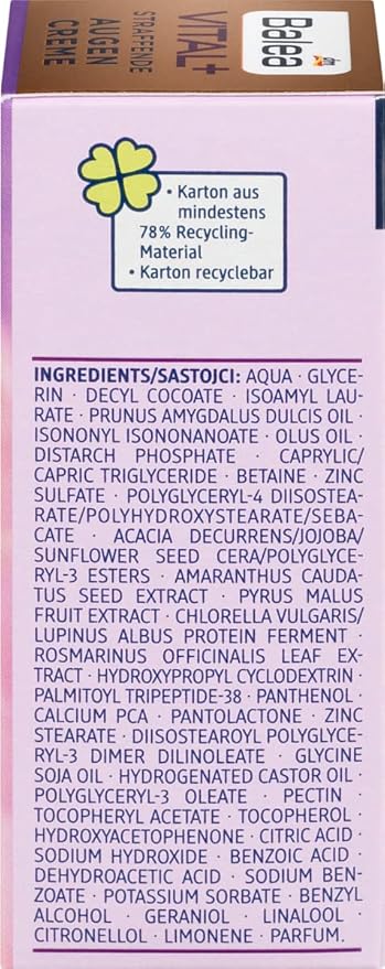 Balea Eye cream VITAL + Firming Eye Cream, 15 ml (Age: +50)-Velvo Beauty