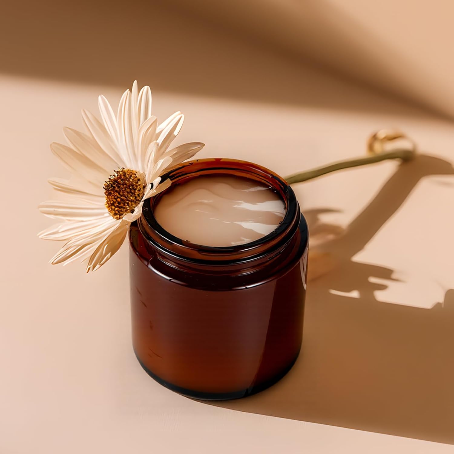 4 oz Glass Jars with Lids, Hoa Kinh 40 Pack Amber Small Glass Jars with Black Lids Empty Cosmetic Containers Airtight Round Glass Jar for Lotions, Powders and Ointments-Velvo Beauty