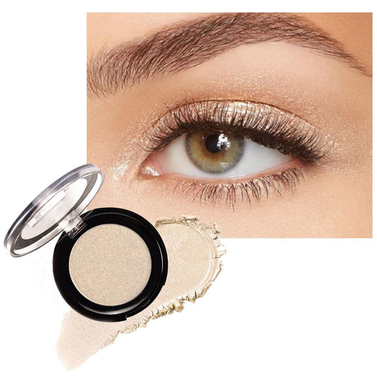 Monochrome Powder Eyeshadow Palette Makeup,Champagne Natural Neutral Single Shimmer Eye Shadow for Older Women,Sparkly Eye Finish,Long Lasting Naturing-Looking-Velvo Beauty