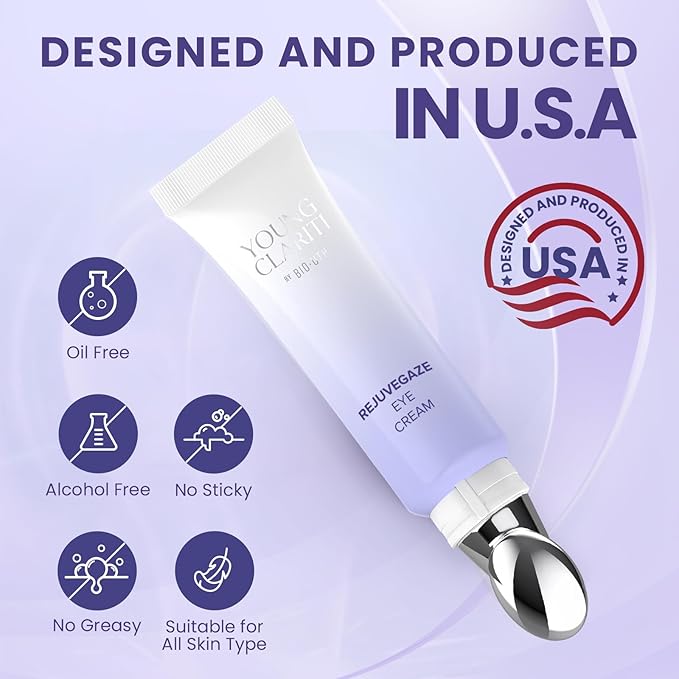 Retinol Eye Cream, Under Eye Cream for Dark Circles and Puffiness, Anti-Aging Eye Cream for Wrinkles, Eye Theatment with Lotus Leaf Extract, Made in USA-Velvo Beauty