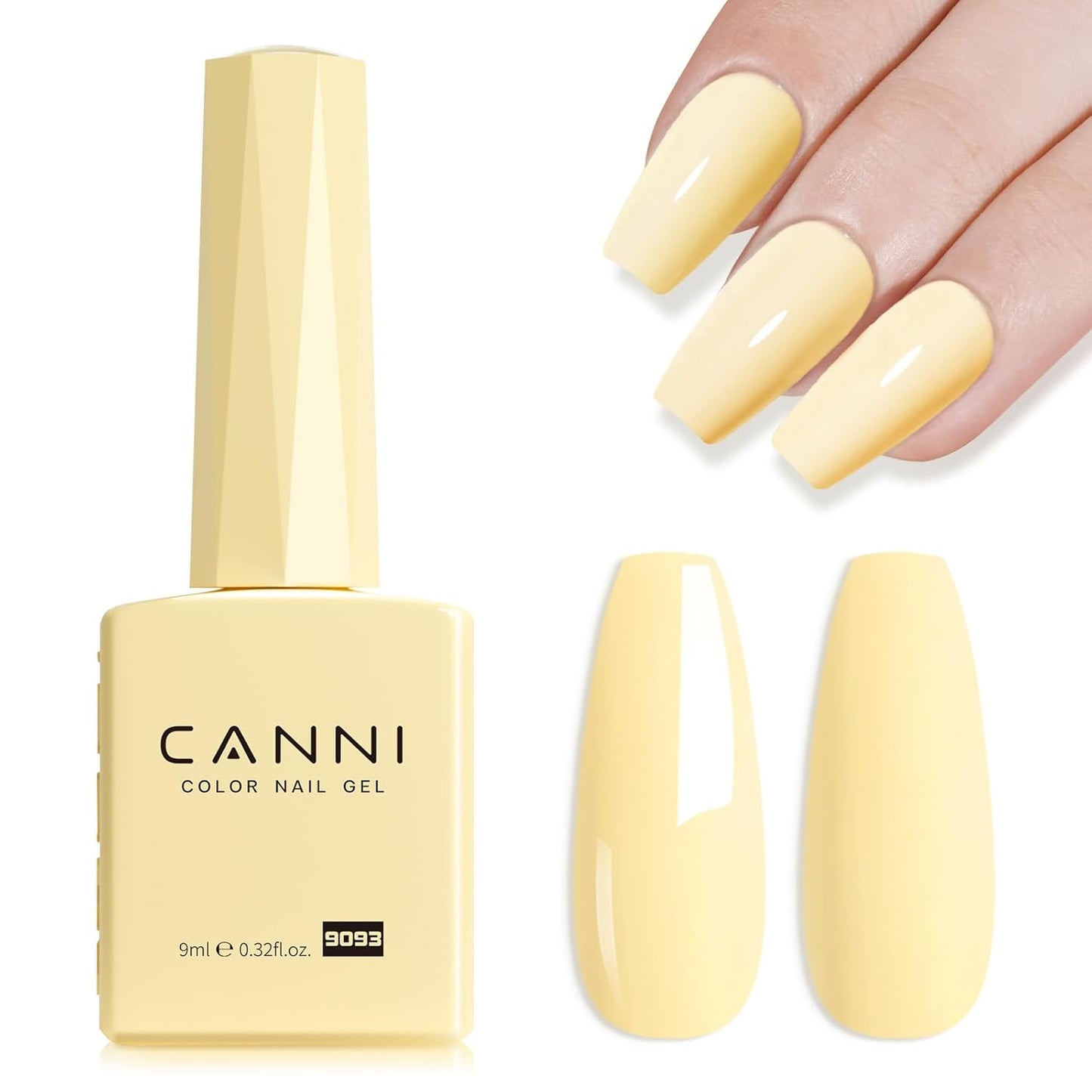 CANNI Pastel Yellow Nail Gel Polish, 1Pcs Butter Yellow High Gloss Soak Off UV Nail Polish Gel French Manicure Salon DIY-Velvo Beauty