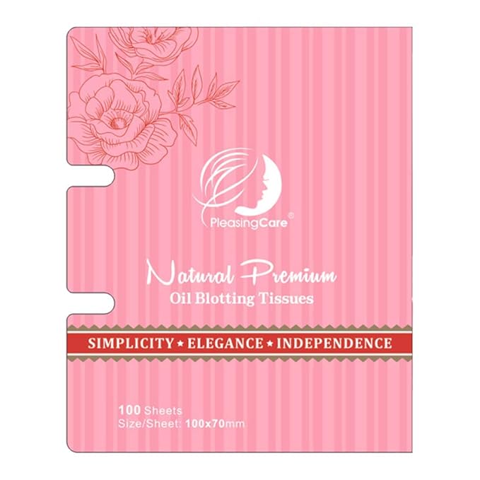 Oil Blotting Paper Sheets, 100 Counts, Natural Rose Facial Oil Absorbing Face Blotting Sheets - Take Only 1 Piece Each Time Design - No Waste and Easy to Carry in Pocket (Rosy - 1 Pack)-Velvo Beauty