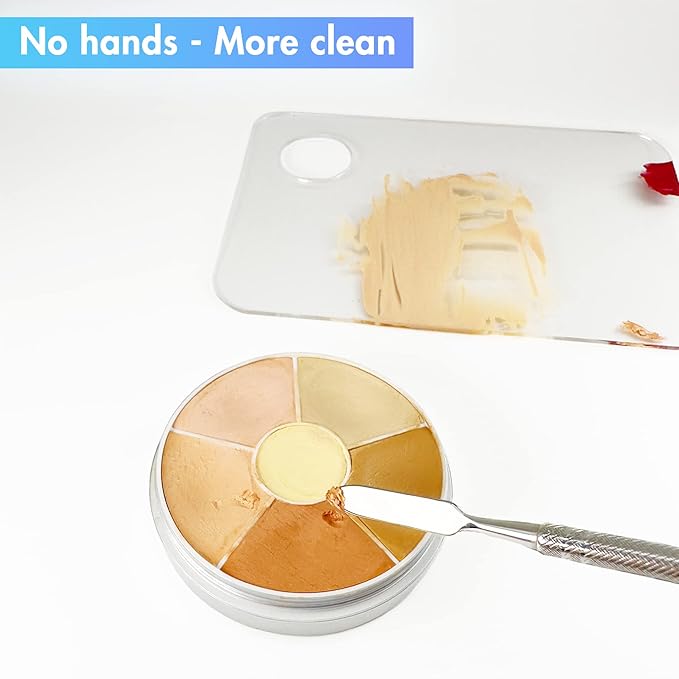 Foundation Spatula Stainless Steel Makeup Mixing Tool Cosmetic Metal Mixer Tool for Professional Color Nail Art Lab Pigment Blending Stick Silver-Velvo Beauty