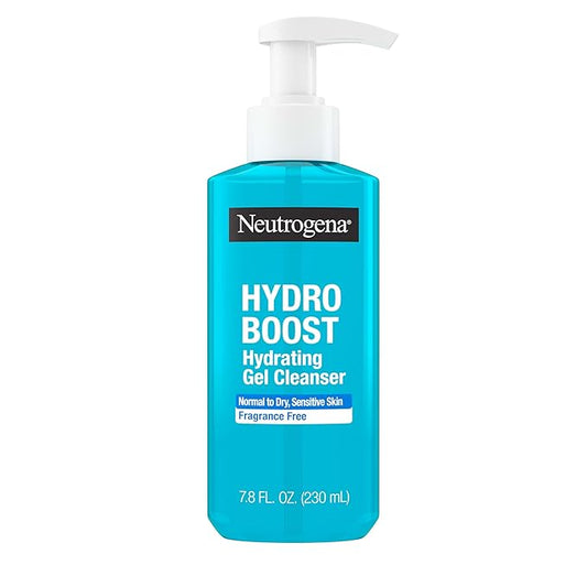 Neutrogena Hydro Boost Face Wash, Fragrance Free, Hydrating Facial Cleanser with Hyaluronic Acid, Daily Foaming Face Wash & Makeup Remover, Hypoallergenic Gel Cleanser, 7.8 fl. oz-Velvo Beauty