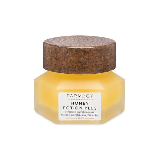 Farmacy Hydrating Face Mask - Honey Potion Plus Nourishing Skincare Facial Mask with Niacinamide, Ceramides + Pro-Vitamin B5 to Protect + Replenish Moisture Barrier (50g)-Velvo Beauty