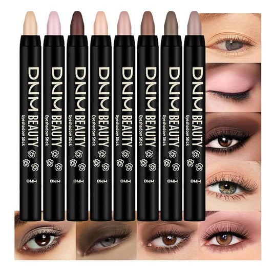 Kaely 8Pcs Cream Eye Shadow Sticks Set, Matte Eyeliner Pencil Eyeshadow Palette Makeup, Eye Highlighter Brightener Stick for Older Women Waterproof Pigmented, sombras para ojos, New-13-Velvo Beauty