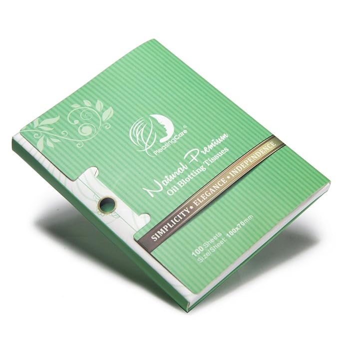 Natural Green Tea Oil Absorbing Tissues - 100 Counts, Premium Face Oil Blotting Paper - Take Only 1 Piece Each Time Design - Large 10cmx7cm Oil Absorbing Sheets, No Waste and Easy to Carry in Pocket!-Velvo Beauty