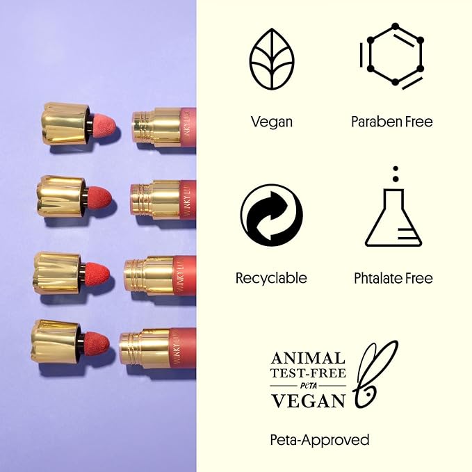 Winky Lux Cheeky Rose Liquid Blush, Gel Cream Blush Wand, Blendable & Buildable Pigment, Long Lasting Weightless Velvet Finish, Deep Coral Blush, Darling-Velvo Beauty