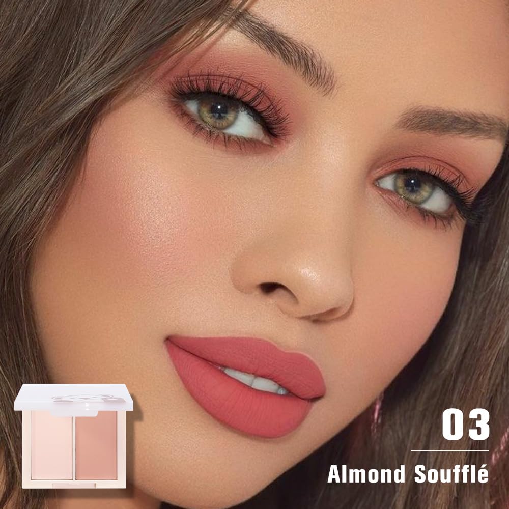 AMY'S DIARY Matte Eyeshadow, Nude Pink Eyeshadow, Ultra-fine Lightweight Powder, Multiuse Blendable Eye shadow and Blush Makeup, Daily Matte Warm Tone Eyes Makeup, Half Pink (03#)-Velvo Beauty