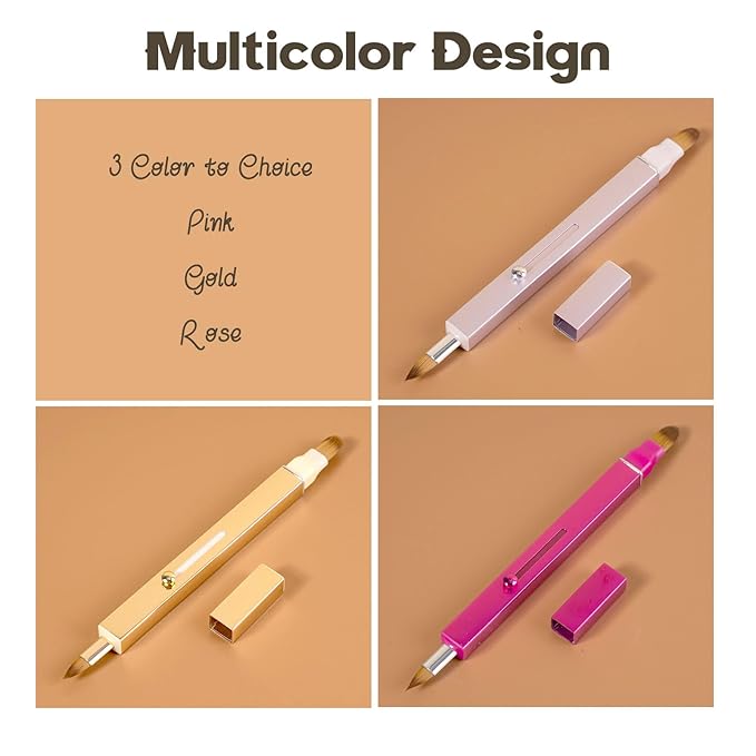 Lip Applicator Brush - 3 Pack Exquisite Professional Dustproof Retractable Lip Brush - Makeup Lipstick Lip Gloss Applicators (Pink Red Gold)-Velvo Beauty