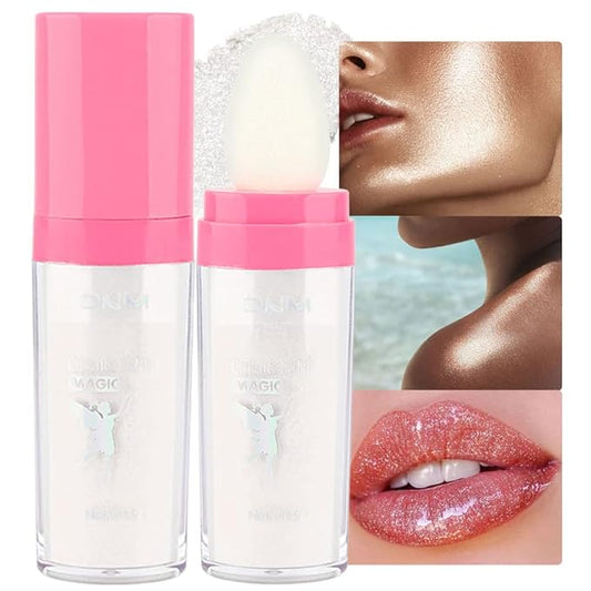 evpct 1Pcs Glitter Highlighter Powder Stick Make up Puff Fairy Stick Peal White Shimmer Glitter Face Body Liquid Highlighter makeup illuminators de maquillaje polvo traslucido maquillaje para mujer 01-Velvo Beauty