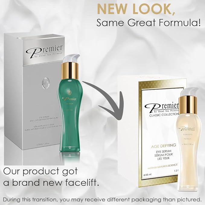 Premier Dead Sea Classic Eye Serum, Hypoallergenic, Age defying, Helps minimize wrinkles, Dark circles, Sagging skin, Reduce bags, with vitamins A & E 1.2 fl.oz-Velvo Beauty