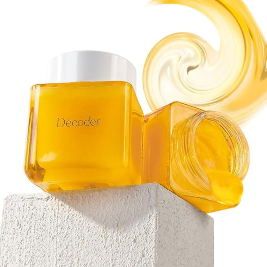 Decoder Honey Cleansing Jelly Skin Care Collagen Face Mask - 5% Honey Extract, 5% Niacinamide, Deep Nourishing Royal Jelly & Witch Hazel, Advanced Cleansing & Hydration, Sea Buckthorn Oil, 4.23 Oz-Velvo Beauty