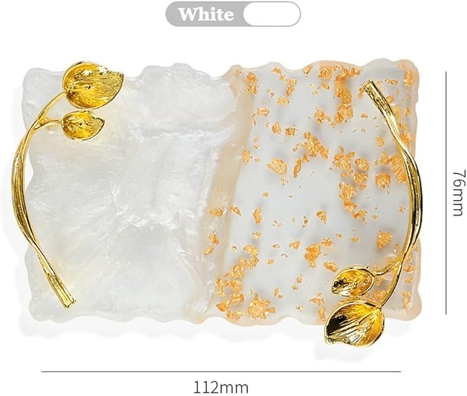 2023 Retro Nail Art Palette, Nail Painting Mixed Color Palette with Leaves Handle, Nail Holder Gel Color Makeup Display Board Pallet (White)-Velvo Beauty