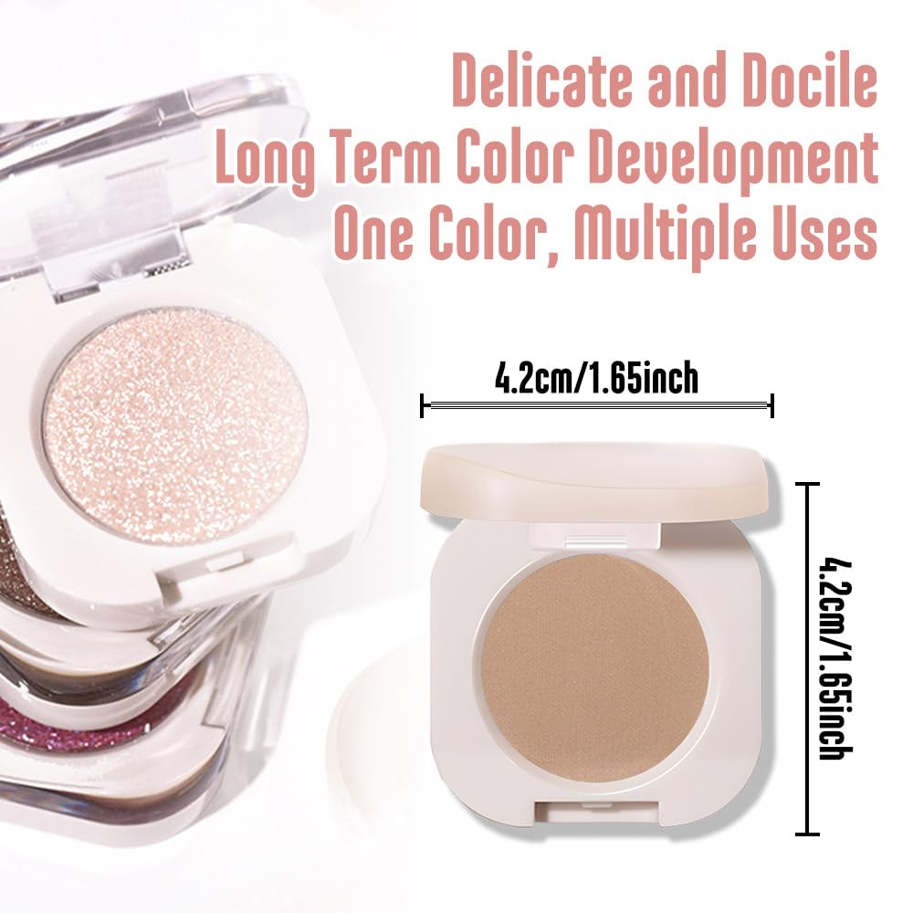 Matte Eyeshadow Monochrome, Rice Brown Eye Shadow Makeup, Neutral Matte Pressed Powder, Single Vegan Eyeshadow, Highly Pigmented Natural Eyeshadow Palette,Single Long Lasting Deep Nature Eye Make 06#-Velvo Beauty