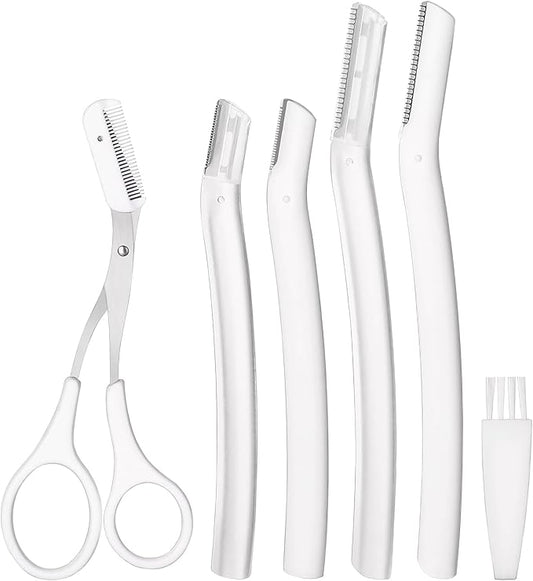 Dermaplaning Tool Set – Facial Razor for Women & Men with Eyebrow Trimmer – Exfoliating Facial Shaver for Peach Fuzz Removal, Skin Refresh & Eyebrow Shaping-Velvo Beauty