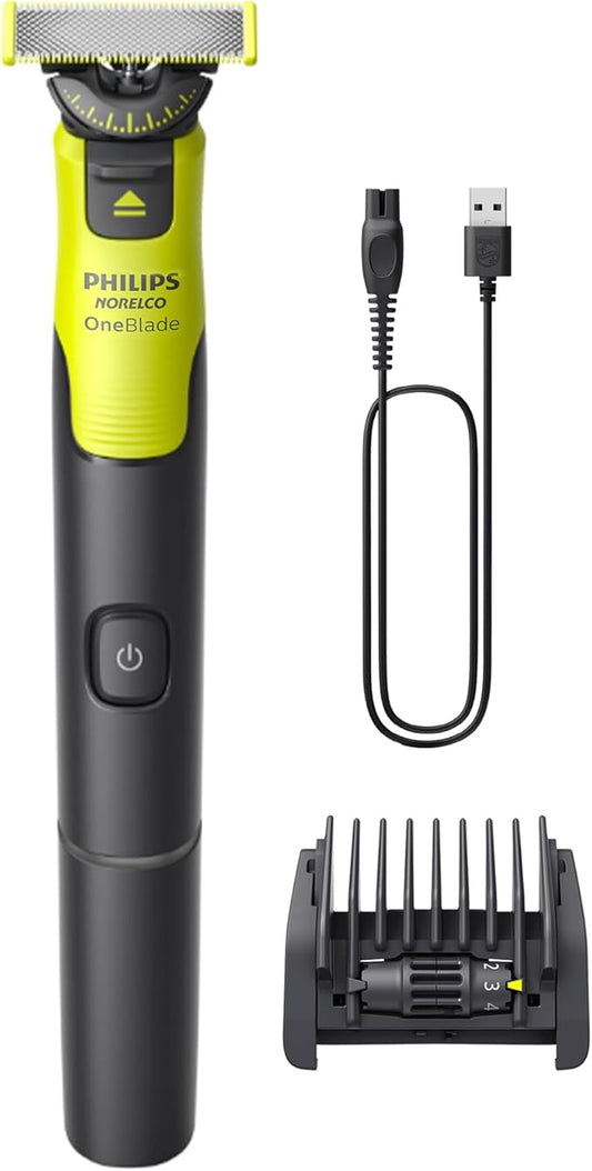 Norelco Philips OneBlade 360 with Connectivity Hybrid Face, Electric Beard Trimmer, Shaver with 360 Blade Tech & 1hr Fast Charge, 1x360 Blade, & 5-in-1 Comb, QP4530/90-Velvo Beauty