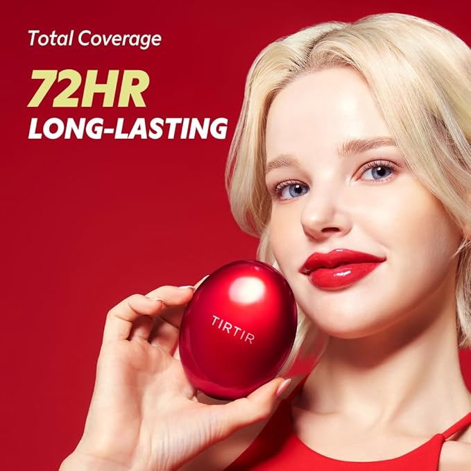 TIRTIR Mask Fit Red Cushion Foundation | Full coverage, Weightless, Skin fit, Satin Glow Finish, Korean Makeup BB Foundation, beauty, Tattoo cover up, Buildable (#40N Cinnamon, 0.63 Fl Oz)-Velvo Beauty