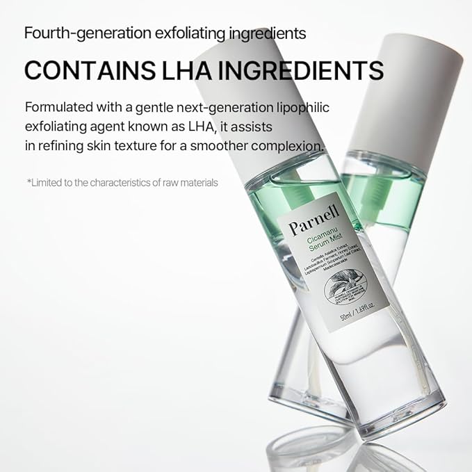 Parnell Cicamanu Serum Mist - Centella Asiatica, Hyaluronic Acid, Ceramide, LHA, Balancing Oil, Moisturizing and Soothing for Radiant Skin (1.69 Fl Oz / 50ml)-Velvo Beauty