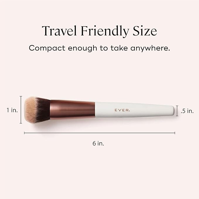 EVER Foundation Brush, Professional Face Makeup Brushes for Liquid and Powder Foundation, Contoured Foundation Brush, Vegan and Cruelty-Free-Velvo Beauty
