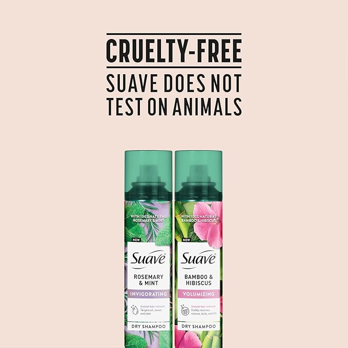 Suave+ Dry Shampoo Spray Variety 2-Pack – Invigorating Rosemary & Mint + Volumizing Bamboo & Hibiscus, 4.3 Oz Ea-Velvo Beauty