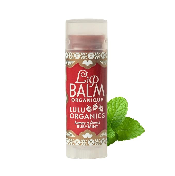Natural Lip Balm, Nourishing and Moisturizing Premium Lip Care, Handmade Hydrating Lip Balm, Lip Treatment for Dry and Cracked Lips, Repairing and Fragrance Free - Ruby Mint - 0.15oz-Velvo Beauty