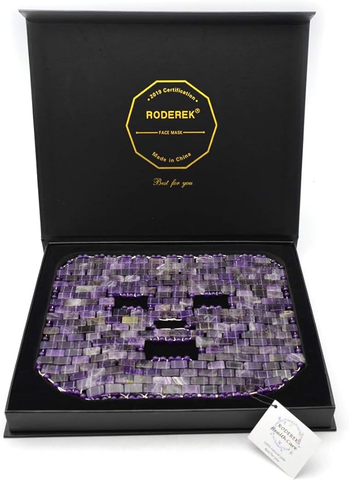 Jade Face Mask, Jade Mask for Relieving Face & Eye Puffiness Migraine, Anti Wrinkle Mask Therapy, Yoga Meditation Tools (Amethyst)-Velvo Beauty