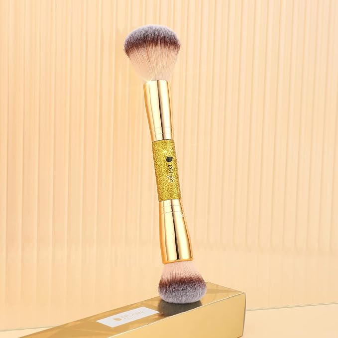 DUcare Foundation Powder Brush Double Ended Blush Makeup Brushes, Duo Bronzer Blush ideal for cream or powder-Velvo Beauty